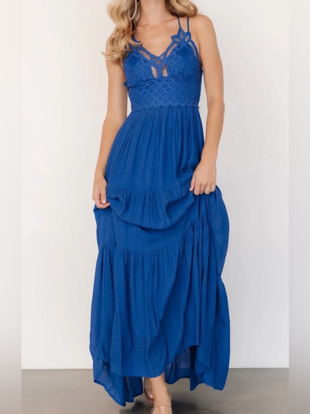 Baltic Born Summerlin Blue Lace Maxi Dress NWT XL